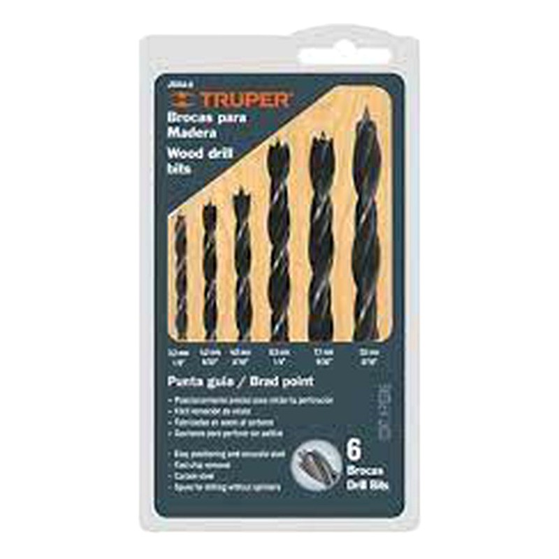 JUEGO BROCAS PARA MADERA 6 PIEZAS/ TRUPER 11337