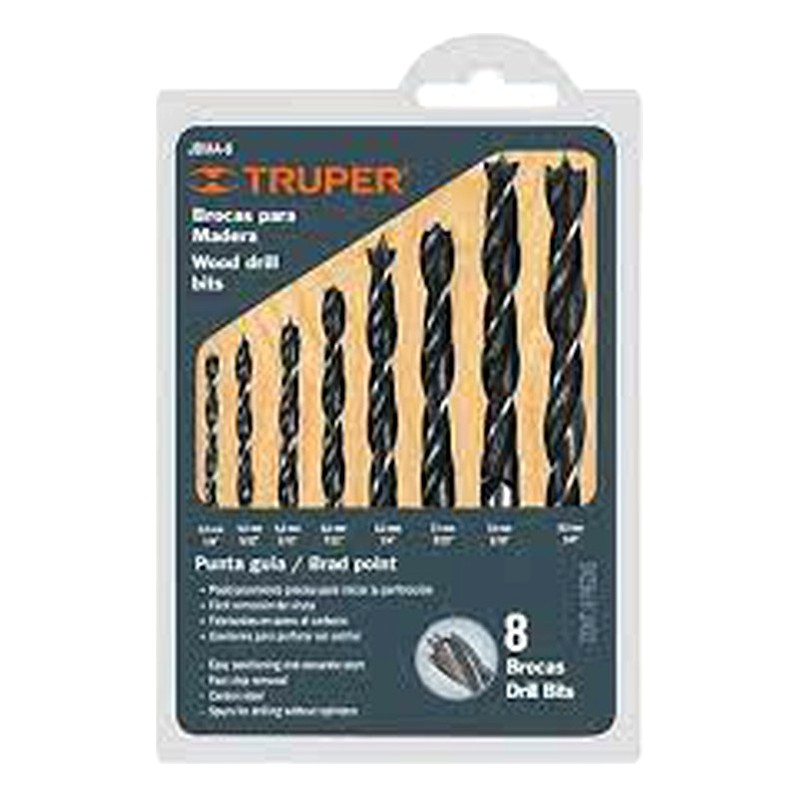 JUEGO BROCAS PARA MADERA 8 PIEZAS/ TRUPER 11338