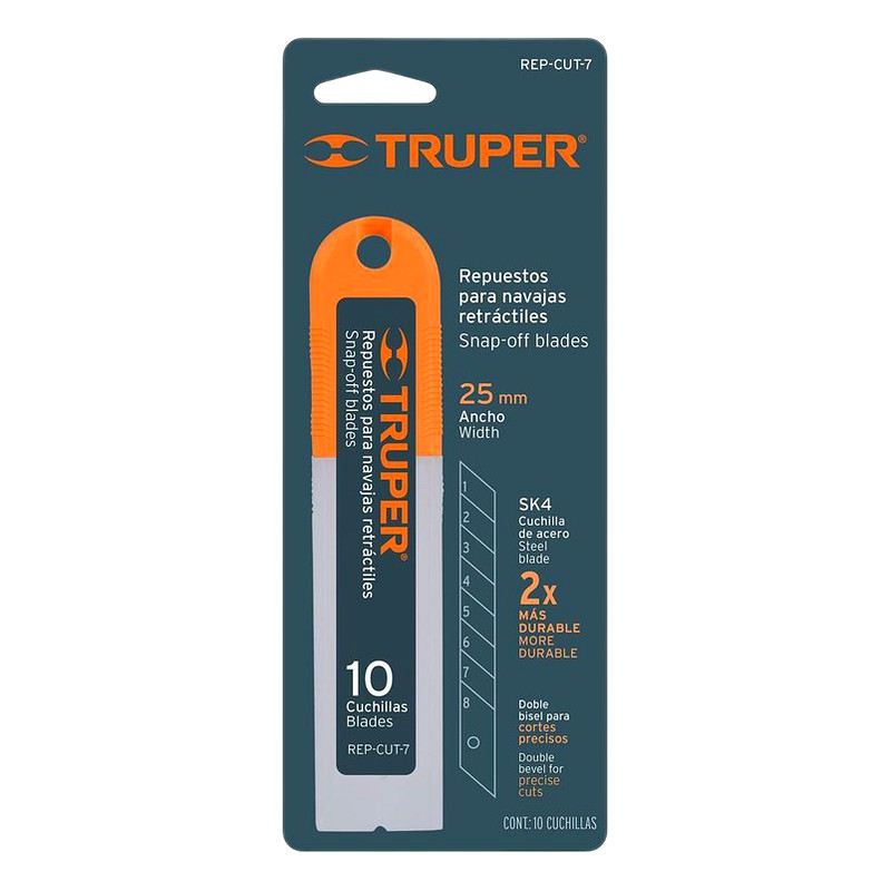 CUCHILLAS DE REPUESTO P.CUTTER 18MM, 10 PZ/ TRUPER 16965