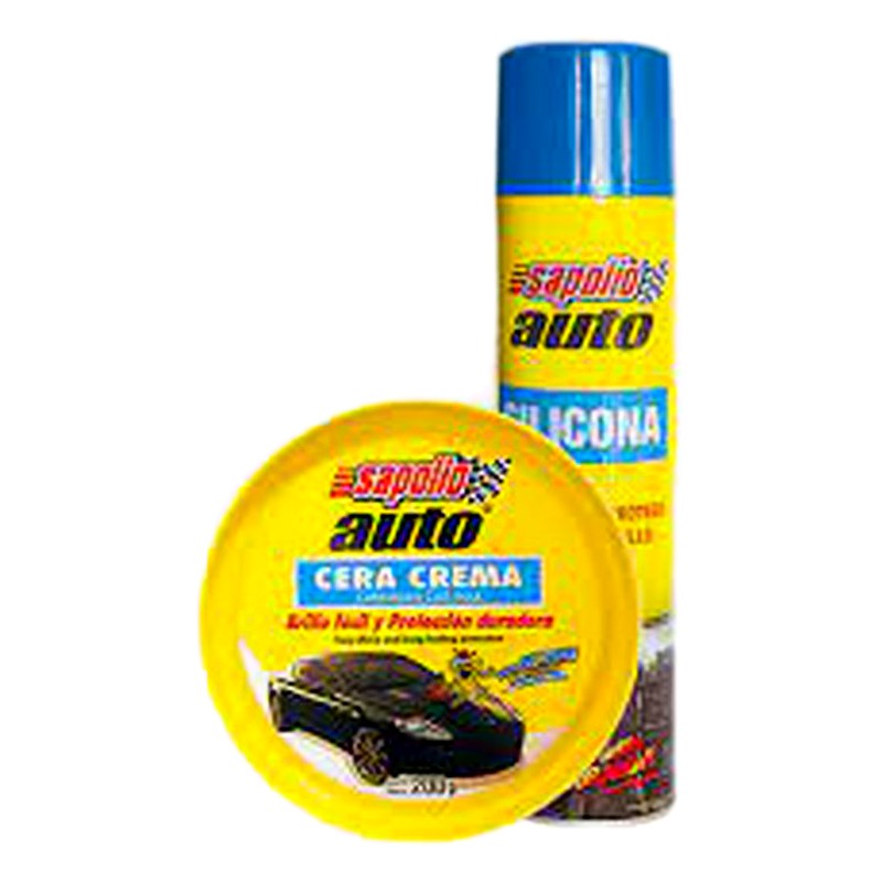 SILICONA SPRAY PARA AUTO 360ML + CERA CREMA/ SAPOLIO
