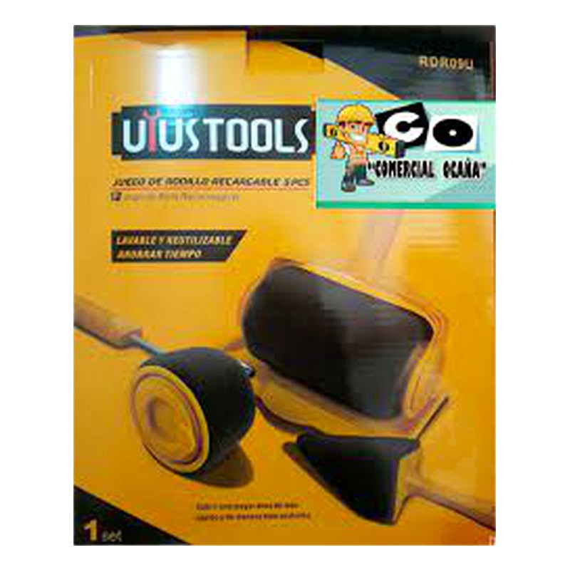JUEGO RODILLOS RECARGABLES 5PZ 9"/ UYUSTOOLS RDR09U
