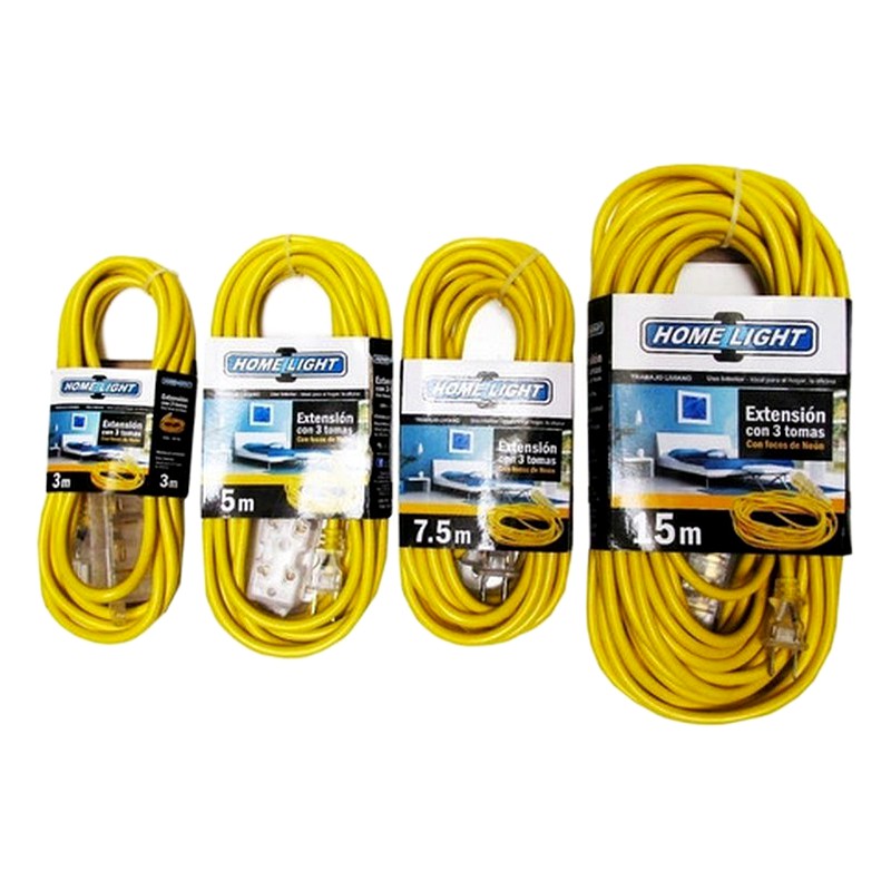 EXTENSION C/3TOMAS C/FOCO DE/NEON 7.5 MTR/ HOME LIGHT