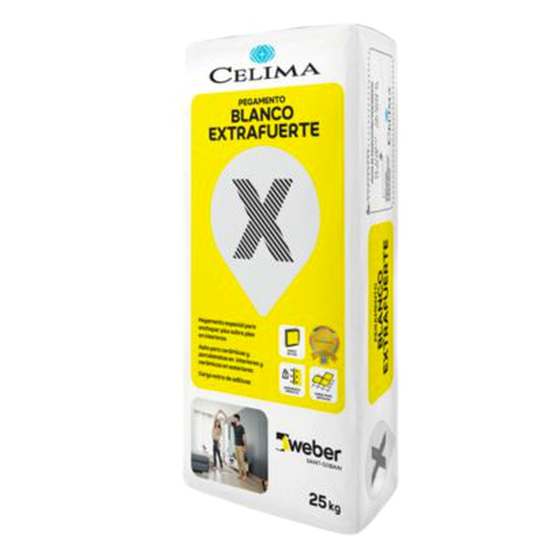 PEGAMENTO MAYOLICA BLANCO EXTRAFUERTE X25KG/ TREBOL 