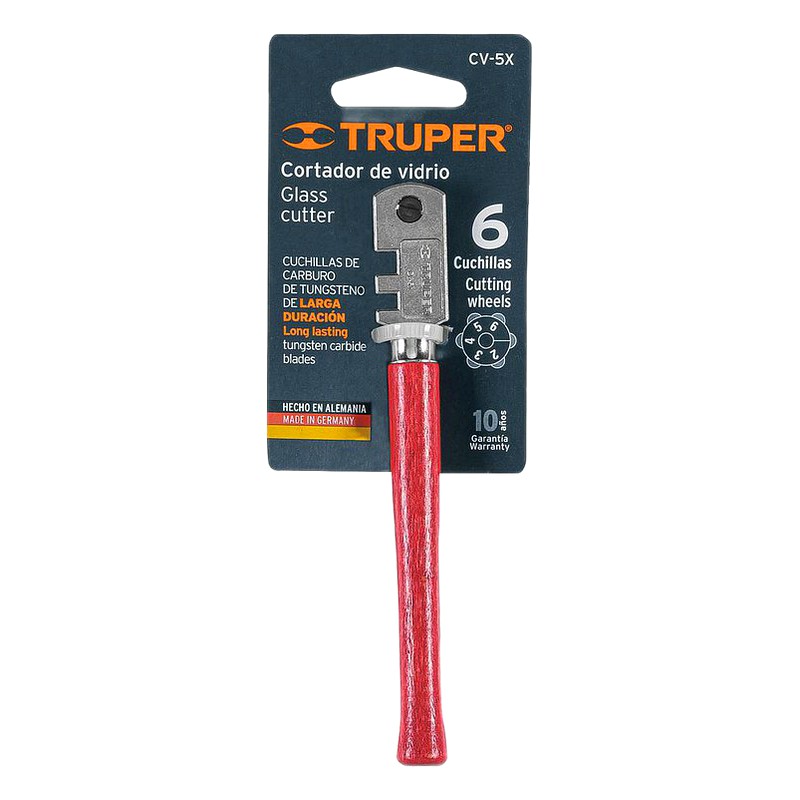 CORTADOR DE VIDRIO 5", CABEZA CON 6 CUCHILLAS / TRUPER 12954