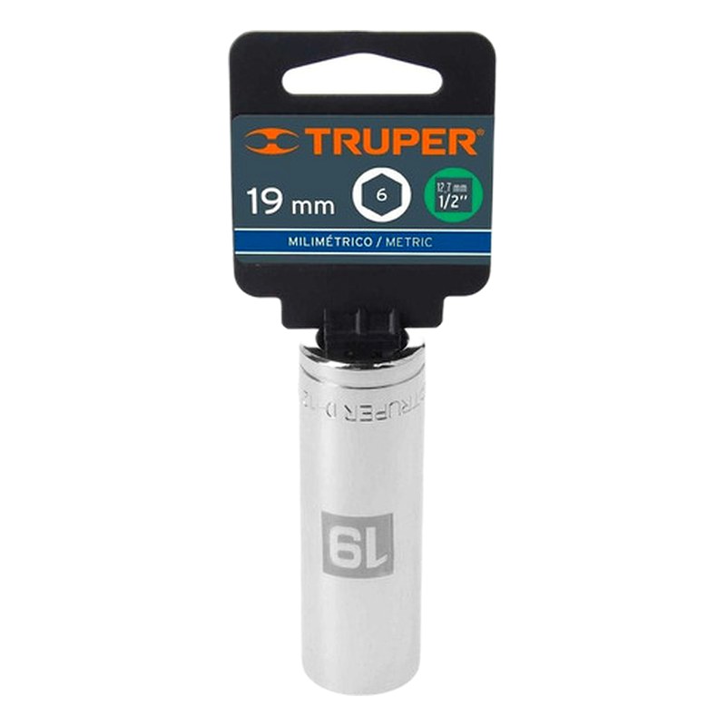 DADO TUBULAR HEXAGONAL, ENCASTRE 1/2" DE 19MM / TRUPER 13359