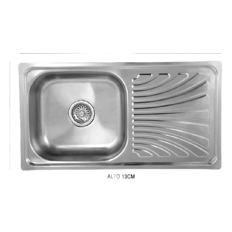 LAVADERO METAL 90X45CM ACERO INOXIDABLE 01POZA C/ESCURRIDOR/ FRATELLI