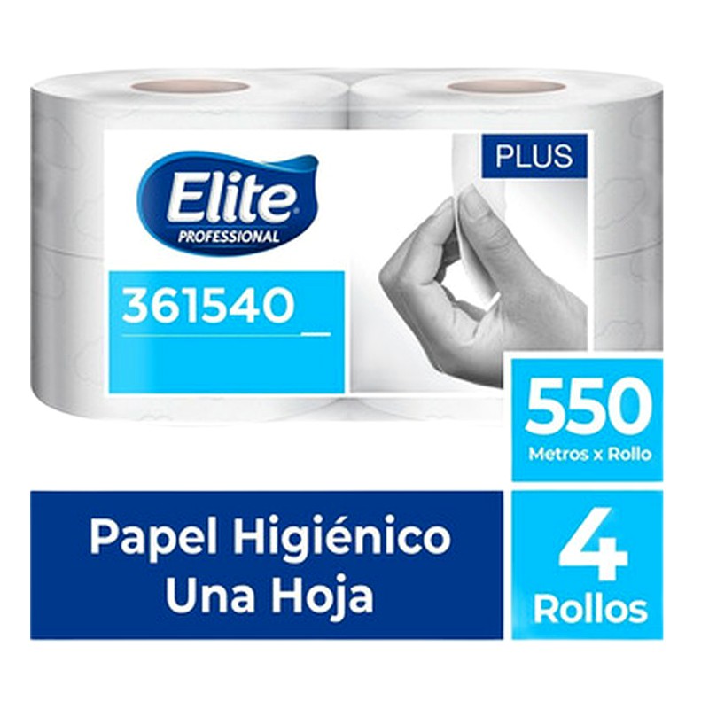 PAPEL HIGIENICO UNA HOJA PAQ.04 UND.550MTS/ ELITE