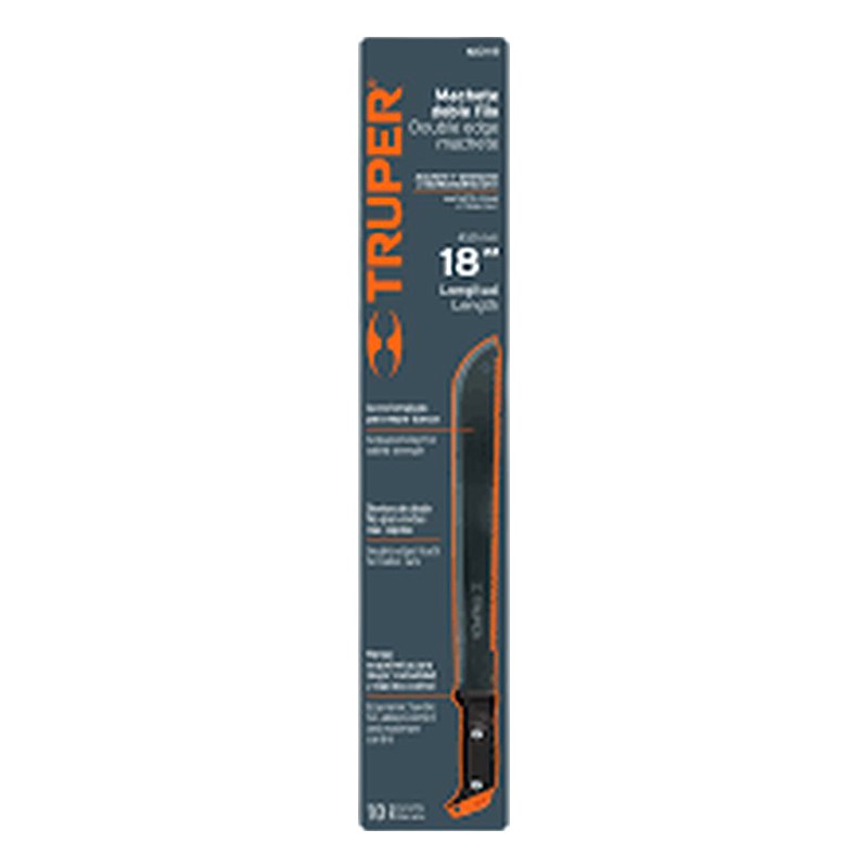 MACHETE DOBLE FILO 18", CON CORREA, FUNDA DE CARTON / TRUPER (15893)